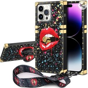 Luxury iPhone 14 Pro Case with Kickstand & Lanyard